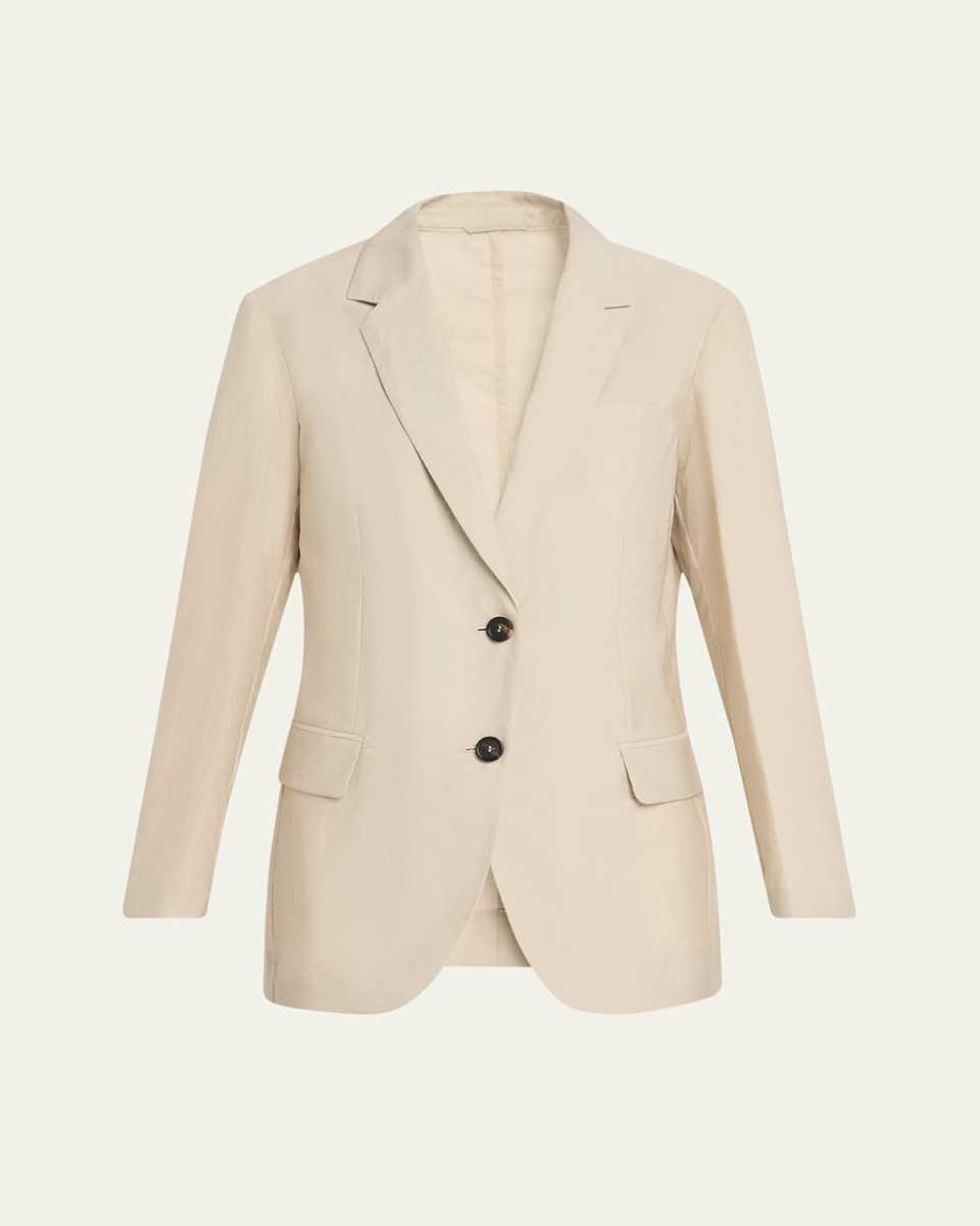 Techno Cotton Popeline Deconstructed Blazer